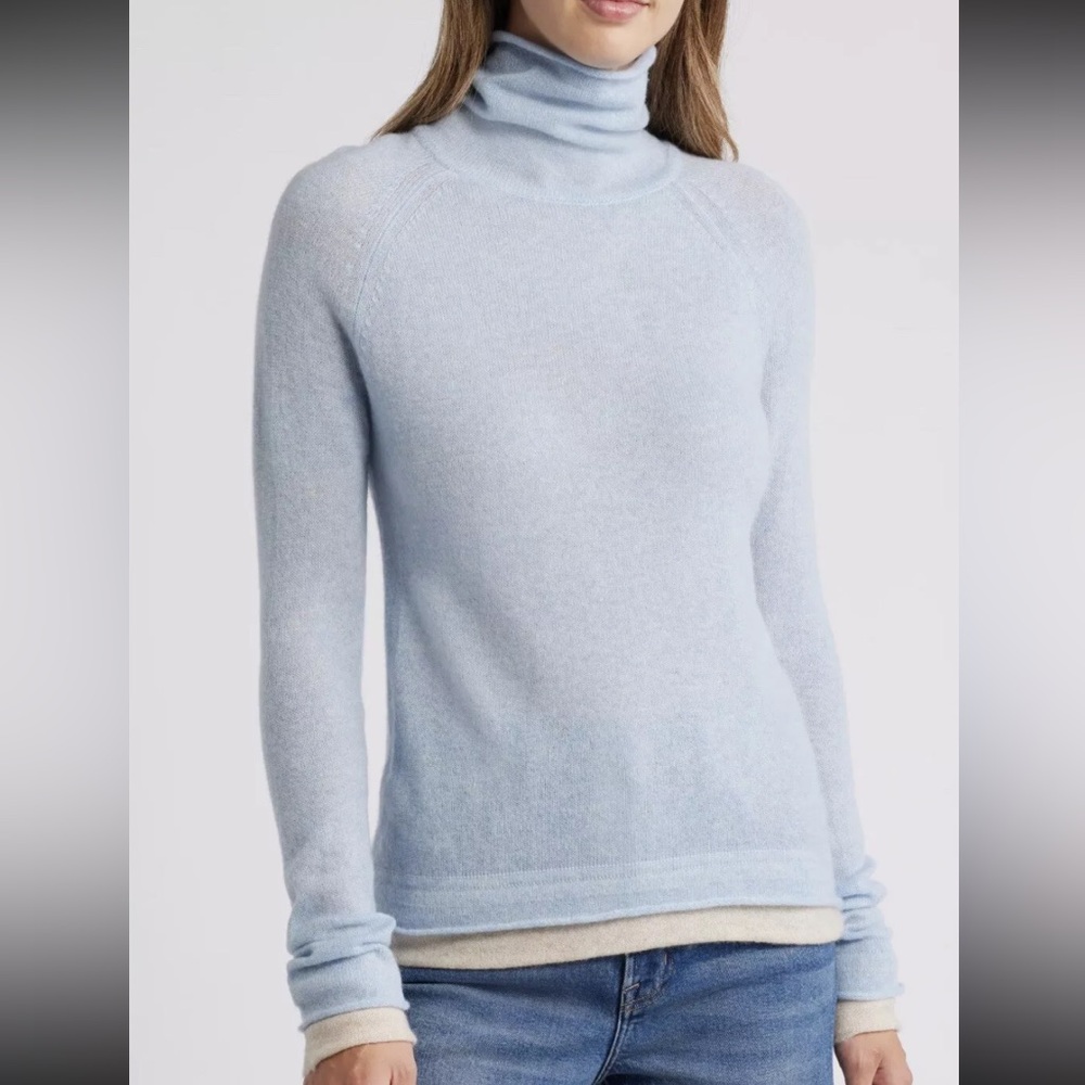 Griffen Contrast Trim Wool & Cashmere Sweater
